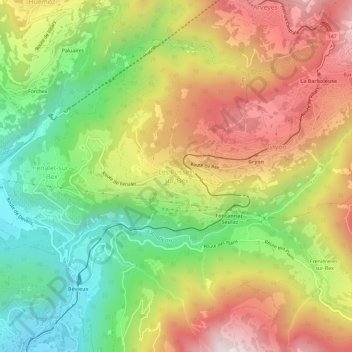Carte topographique Les Posses-sur-Bex, altitude, relief