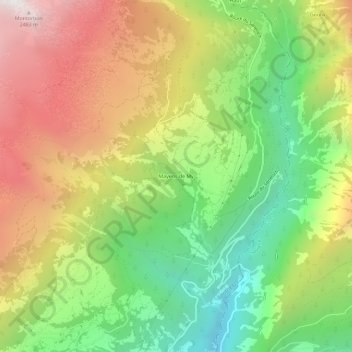 Carte topographique Mayens de My, altitude, relief