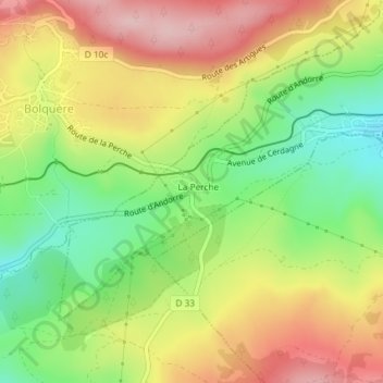 Carte topographique Col de la Perche, altitude, relief