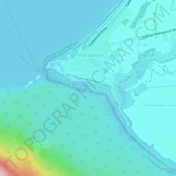 Carte topographique Pearl Harbour, altitude, relief