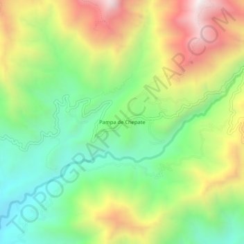 Carte topographique Pampa de Chepate, altitude, relief