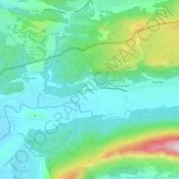 Carte topographique Caillon, altitude, relief