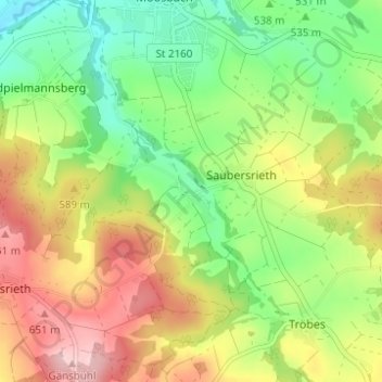 Carte topographique Niederland, altitude, relief