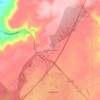 Carte topographique Poblado Villaflores, altitude, relief