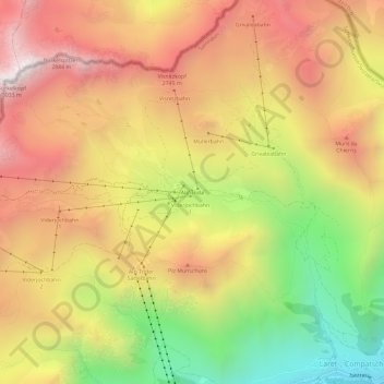 Carte topographique Alp Trida, altitude, relief