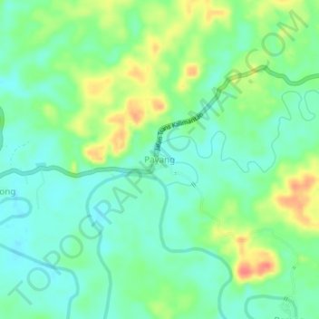 Carte topographique Payang, altitude, relief