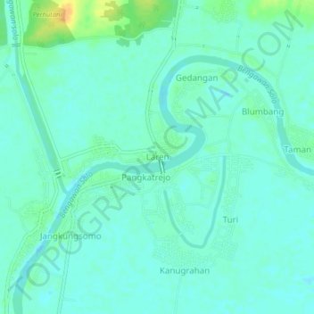 Carte topographique Laren, altitude, relief