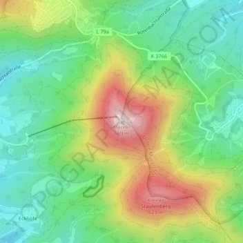 Carte topographique Merkur, altitude, relief