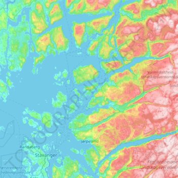 Carte topographique Randøy, altitude, relief