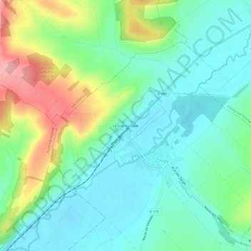 Carte topographique La Grenouillere, altitude, relief
