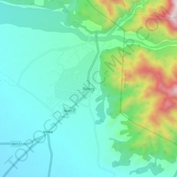 Carte topographique Roing, altitude, relief