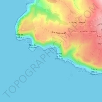 Carte topographique Anse de Pivette, altitude, relief