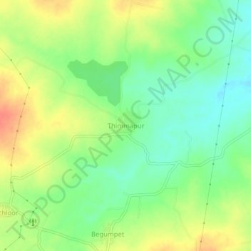 Carte topographique Thimmapur, altitude, relief