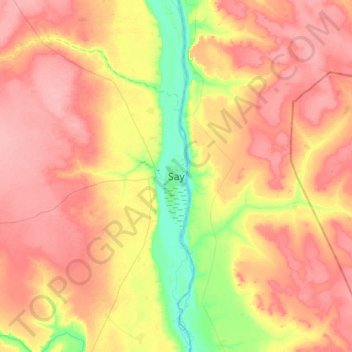 Carte topographique Say, altitude, relief