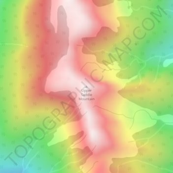 Carte topographique Upper Saddle Mountain, altitude, relief