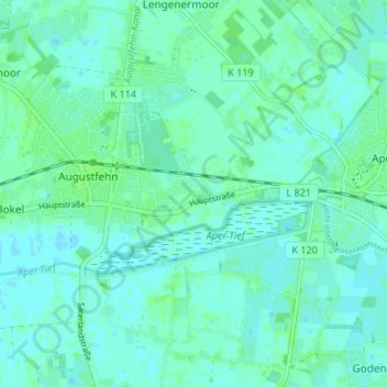 Carte topographique Hengstforde, altitude, relief