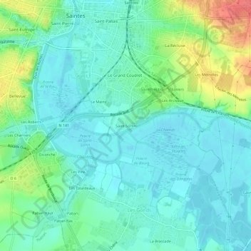 Carte topographique Saint-Sorlin, altitude, relief