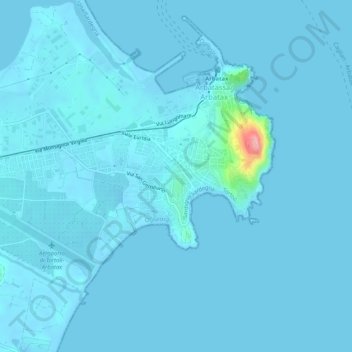 Carte topographique Arbatax, altitude, relief