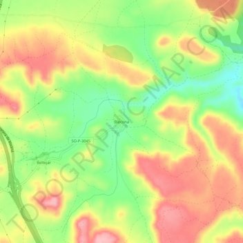 Carte topographique Blocona, altitude, relief