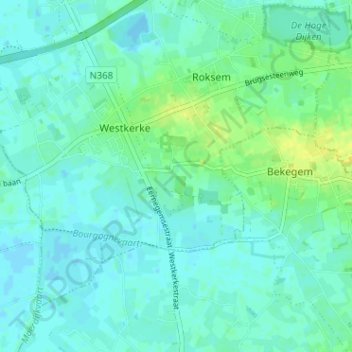 Carte topographique De Zandkobbe, altitude, relief