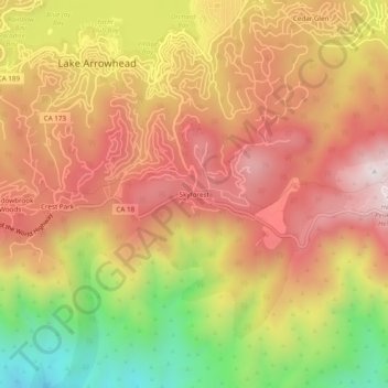 Carte topographique Skyforest, altitude, relief