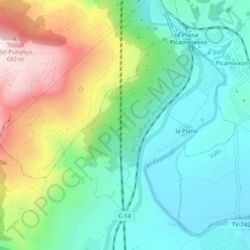 Carte topographique Solsides, altitude, relief