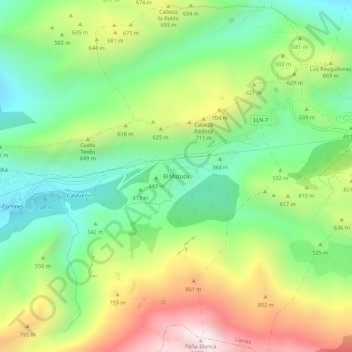 Carte topographique El Mazuco, altitude, relief