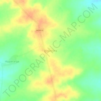 Carte topographique Malumbra, altitude, relief