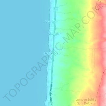 Carte topographique Siopat Sosor, altitude, relief