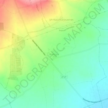 Carte topographique İkizkuyu, altitude, relief