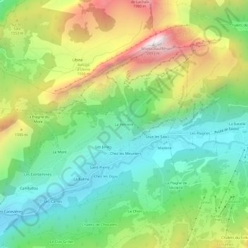 Carte topographique La Ferrière, altitude, relief
