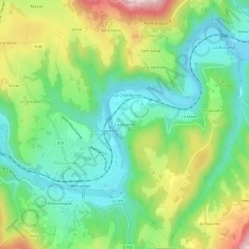 Carte topographique La Navette, altitude, relief