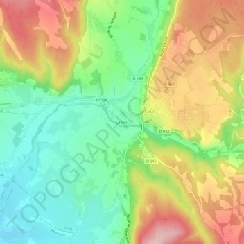 Carte topographique La Croc, altitude, relief