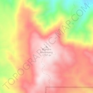 Carte topographique Bighorn Mountains, altitude, relief