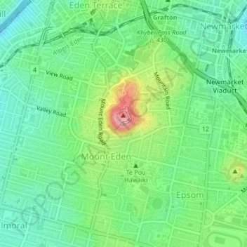 Carte topographique Mount Eden Summit, altitude, relief