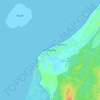 Carte topographique Morombe, altitude, relief