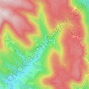 Carte topographique Nordrach-Kolonie, altitude, relief