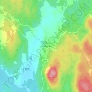 Carte topographique Undenäs, altitude, relief