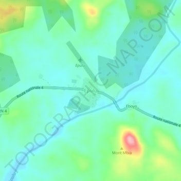 Carte topographique Epulu, altitude, relief