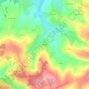 Carte topographique Margot, altitude, relief