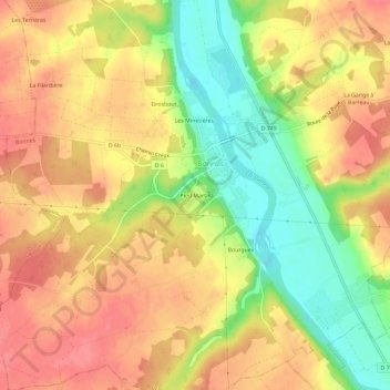 Carte topographique Pied Martin, altitude, relief