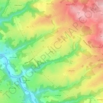 Carte topographique Faye, altitude, relief