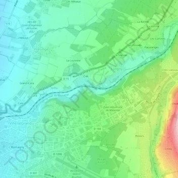 Carte topographique Forand, altitude, relief
