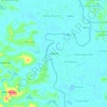 Carte topographique Anasarika, altitude, relief
