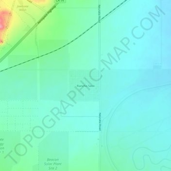Carte topographique Rancho Seco, altitude, relief