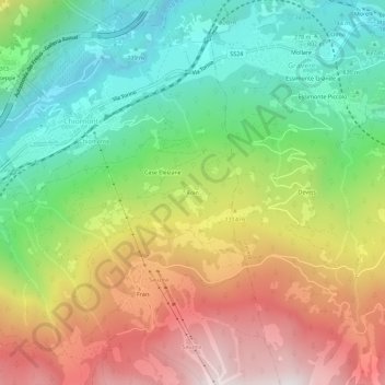 Carte topographique Foin, altitude, relief