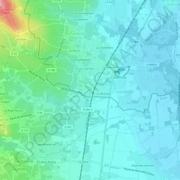 Carte topographique La Gare, altitude, relief