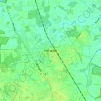 Carte topographique Rinkerode, altitude, relief