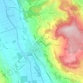 Carte topographique Burg, altitude, relief