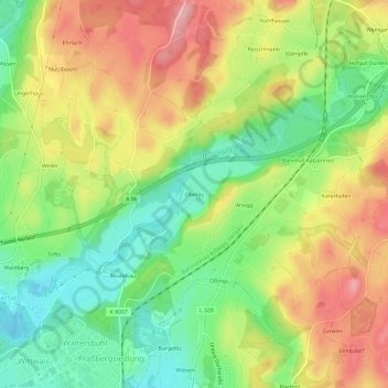 Carte topographique Oberau, altitude, relief